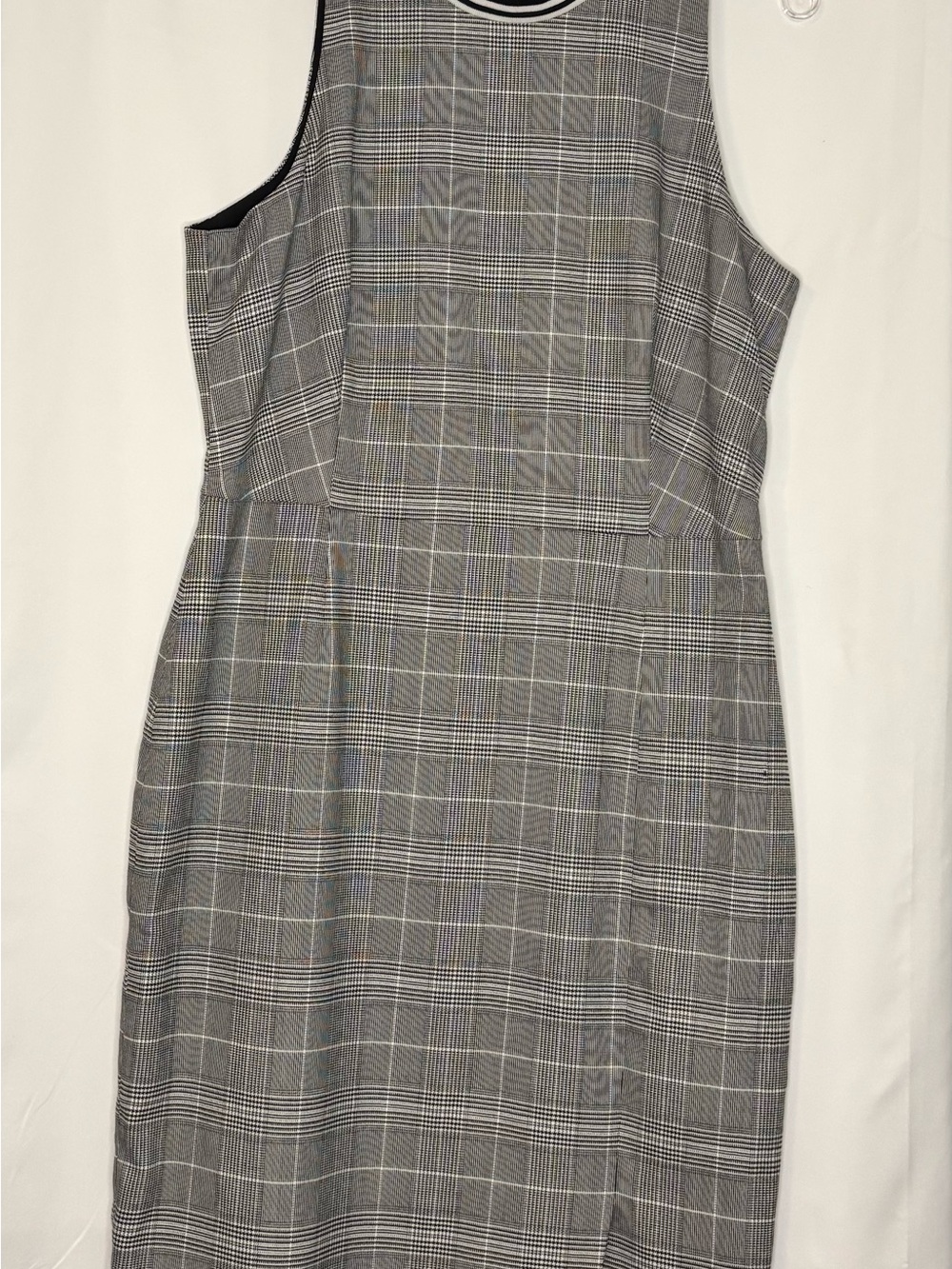 Banana Republic Grey Plaid Midi Sheath Dress